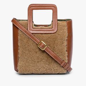 Staud Mini Shirley Shearling Bag Natural Tan